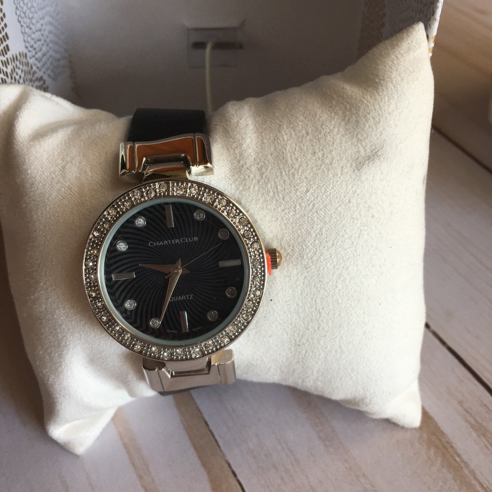 NWT Charter Club Watch with Black Band